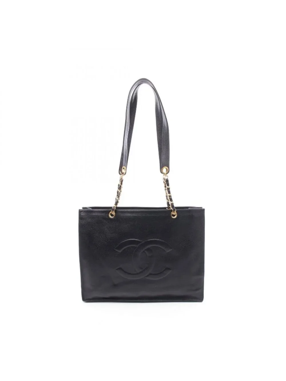 Chanel Tote Jumbo CC Logo Chain Black